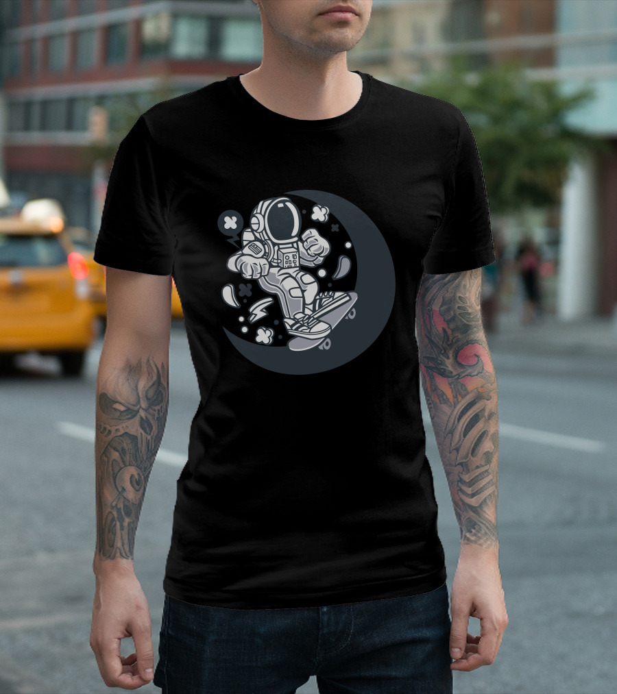 Astronaut Skater Moon Adventure T-Shirt