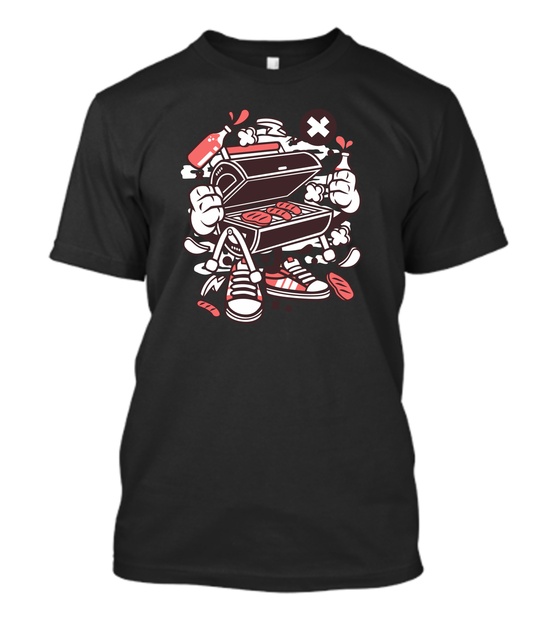 Barbeque Cartoon Grill Sneakers Pop T-Shirt