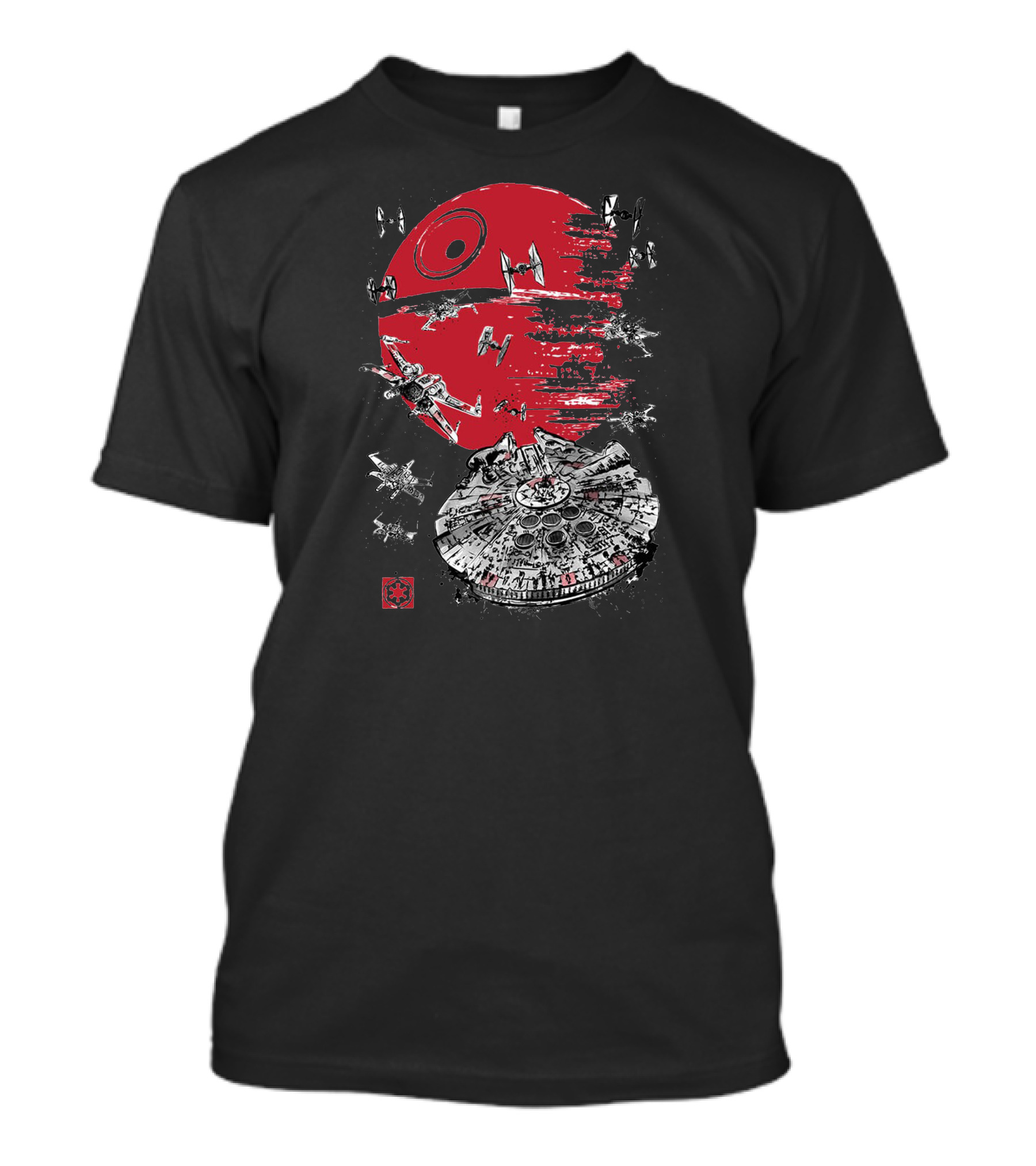 Millennium Falcon Death Star TIE Fighters Battle Of Endor T-Shirt