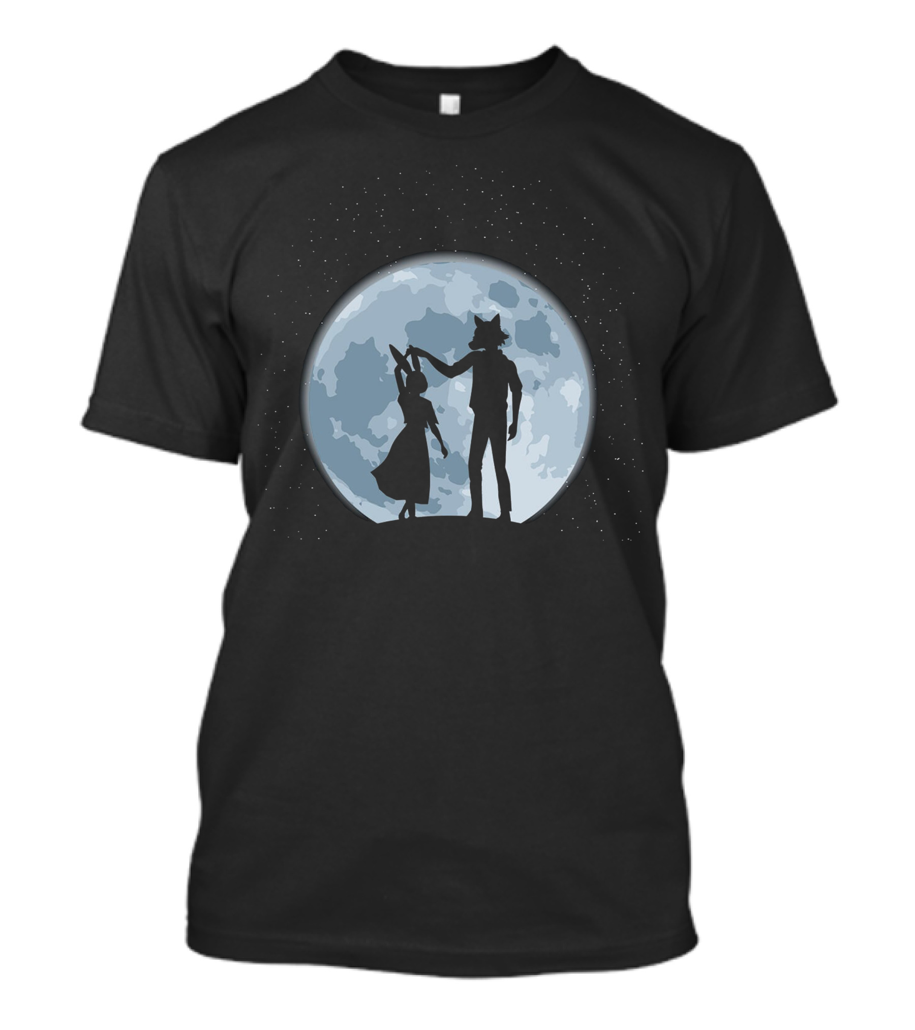Dancing Silhouettes Under The Full Moon With Starry Night Sky T-Shirt