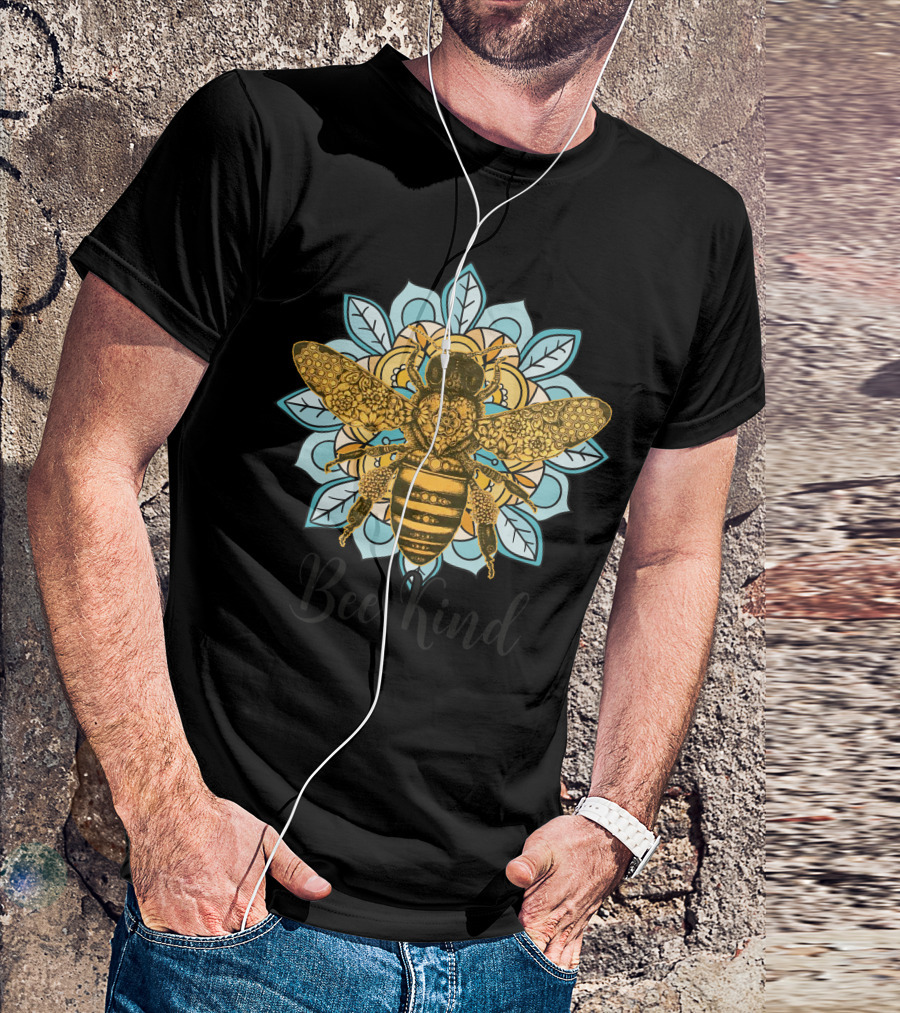 Bee Kind Mandala Floral Bee T-Shirt