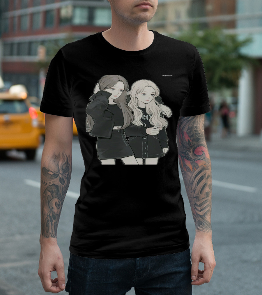 Besties Aesthetic Anime Girls Fashion T-Shirt