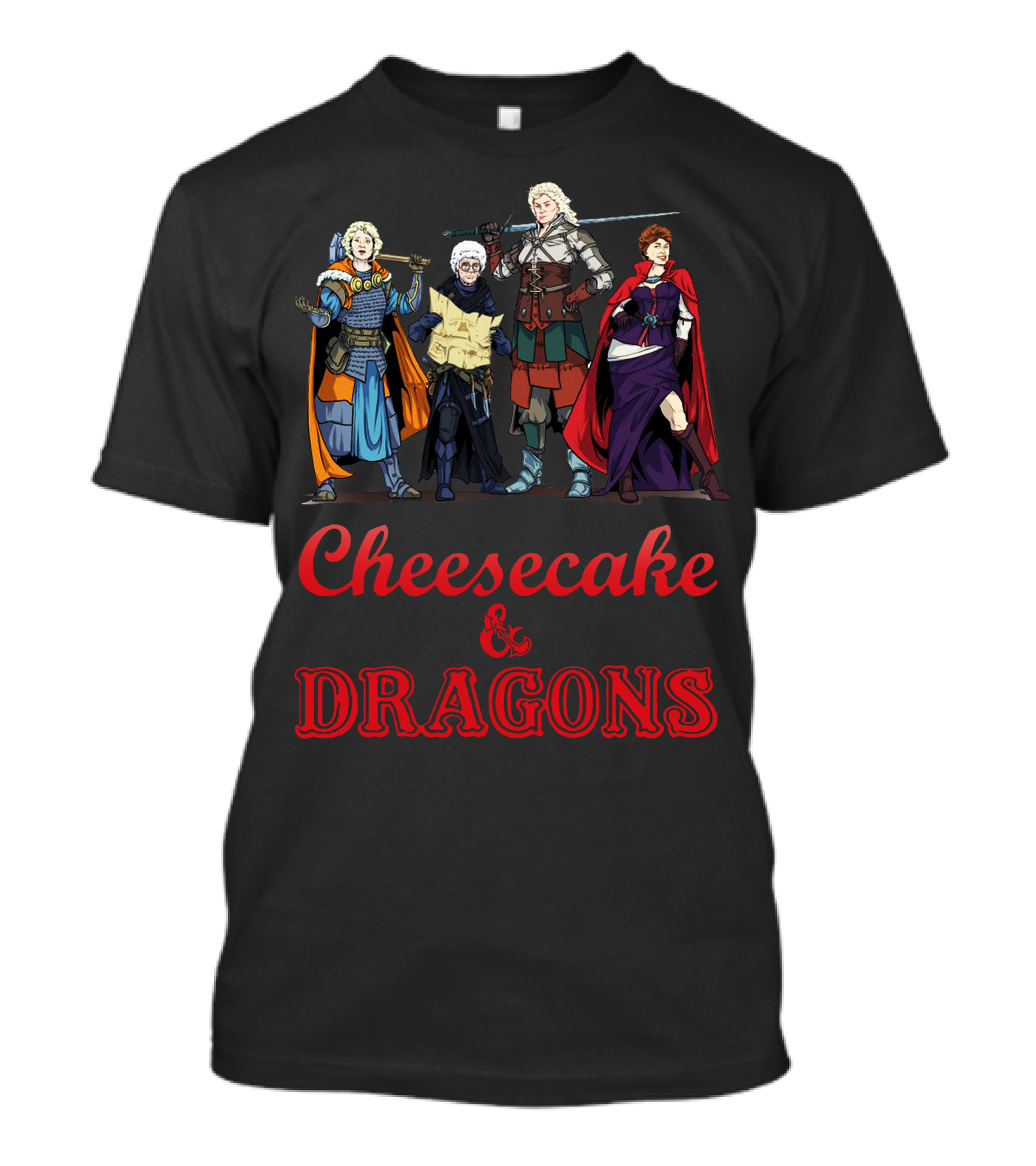 Cheesecake And Dragons Fantasy Warriors T-Shirt