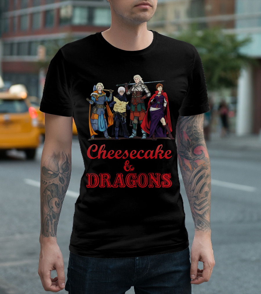 Cheesecake And Dragons Fantasy Warriors T-Shirt
