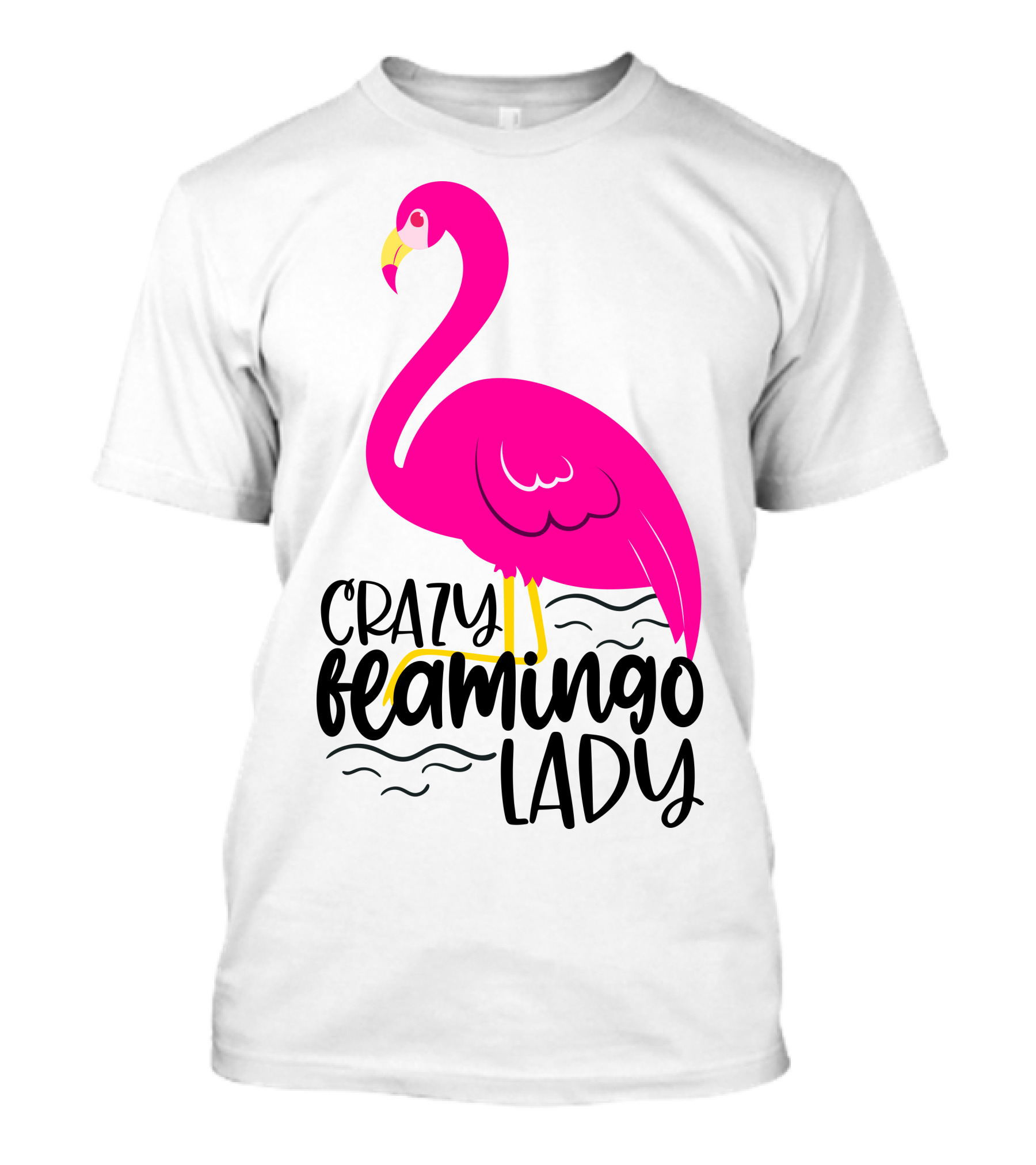 Crazy Flamingo Lady Pink Bird T-Shirt