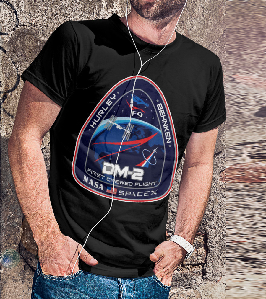 NASA SpaceX DM-2 First Crewed Flight Hurley Behnken F9 T-Shirt