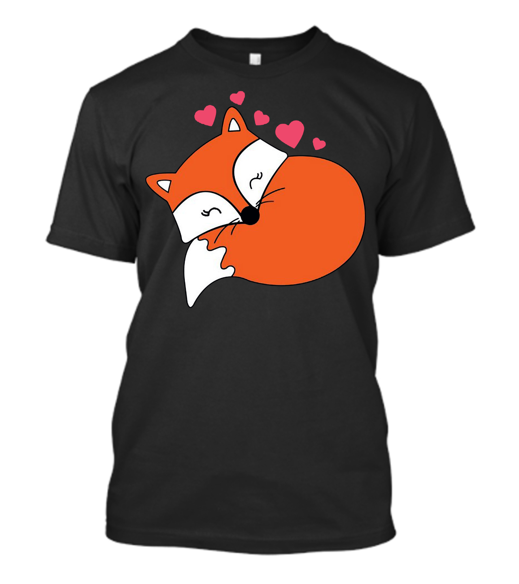 Funny Sleeping Fox With Hearts T-Shirt
