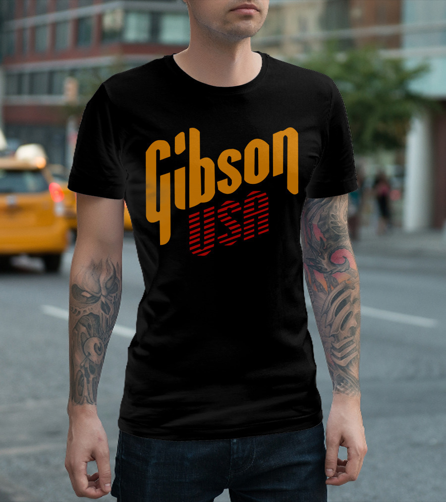Gibson Usa Classic Vintage-Style Logo T-Shirt