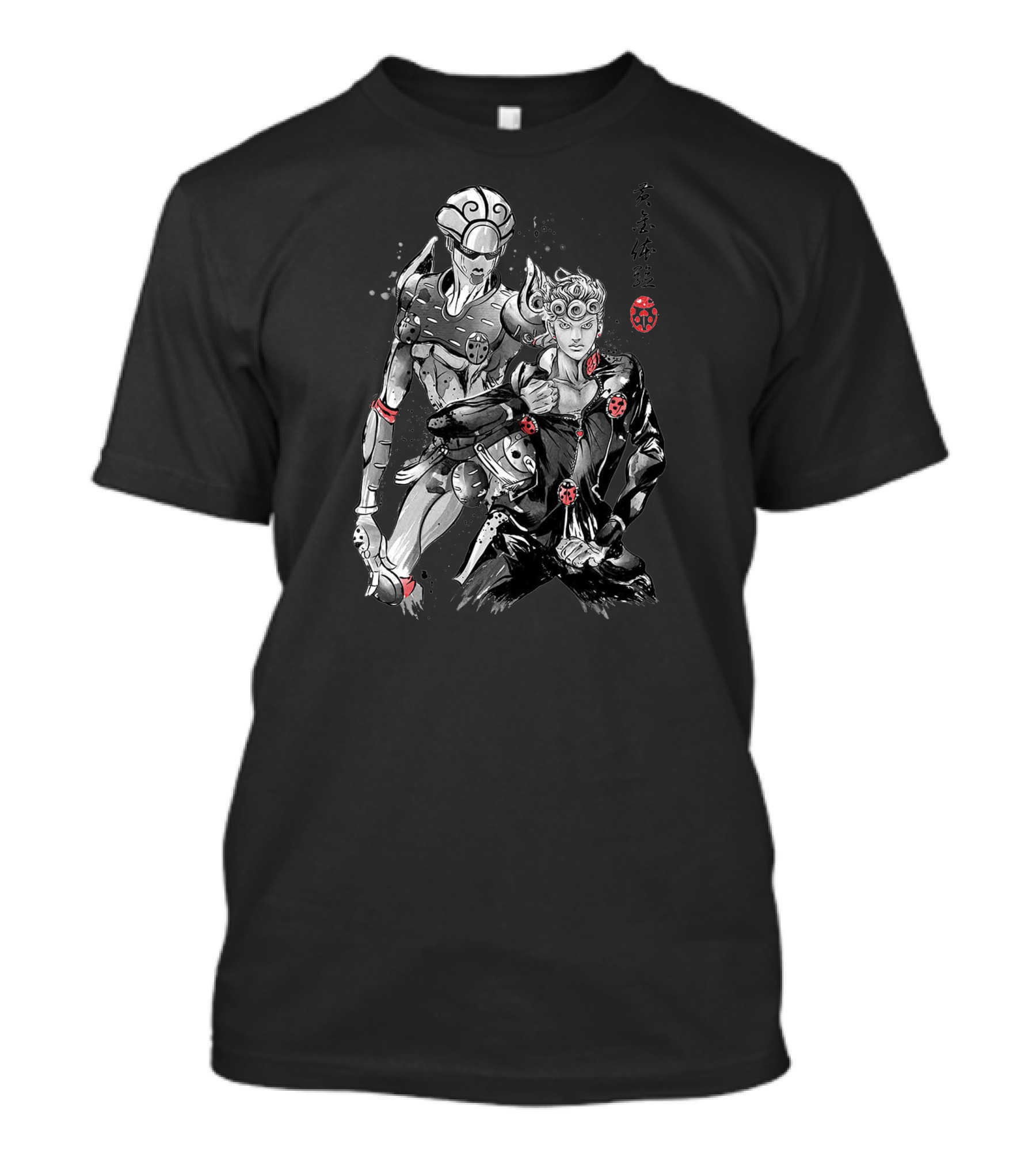 Gold Experience Giorno Giovanna And Stand Sumi Art JoJo's Bizarre Adventure T-Shirt