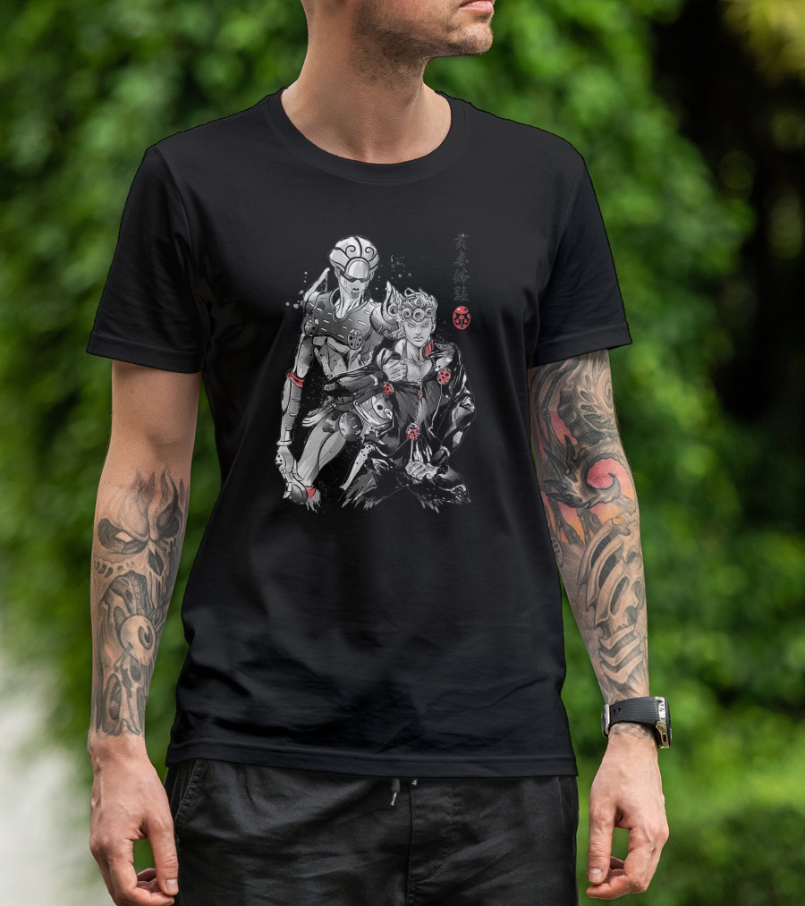 Gold Experience Giorno Giovanna And Stand Sumi Art JoJo's Bizarre Adventure T-Shirt