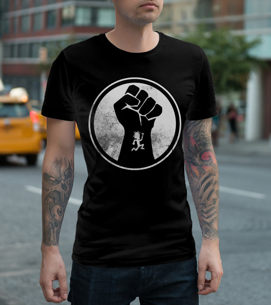 Golden Powers In White Fist with Hachetman T-Shirt