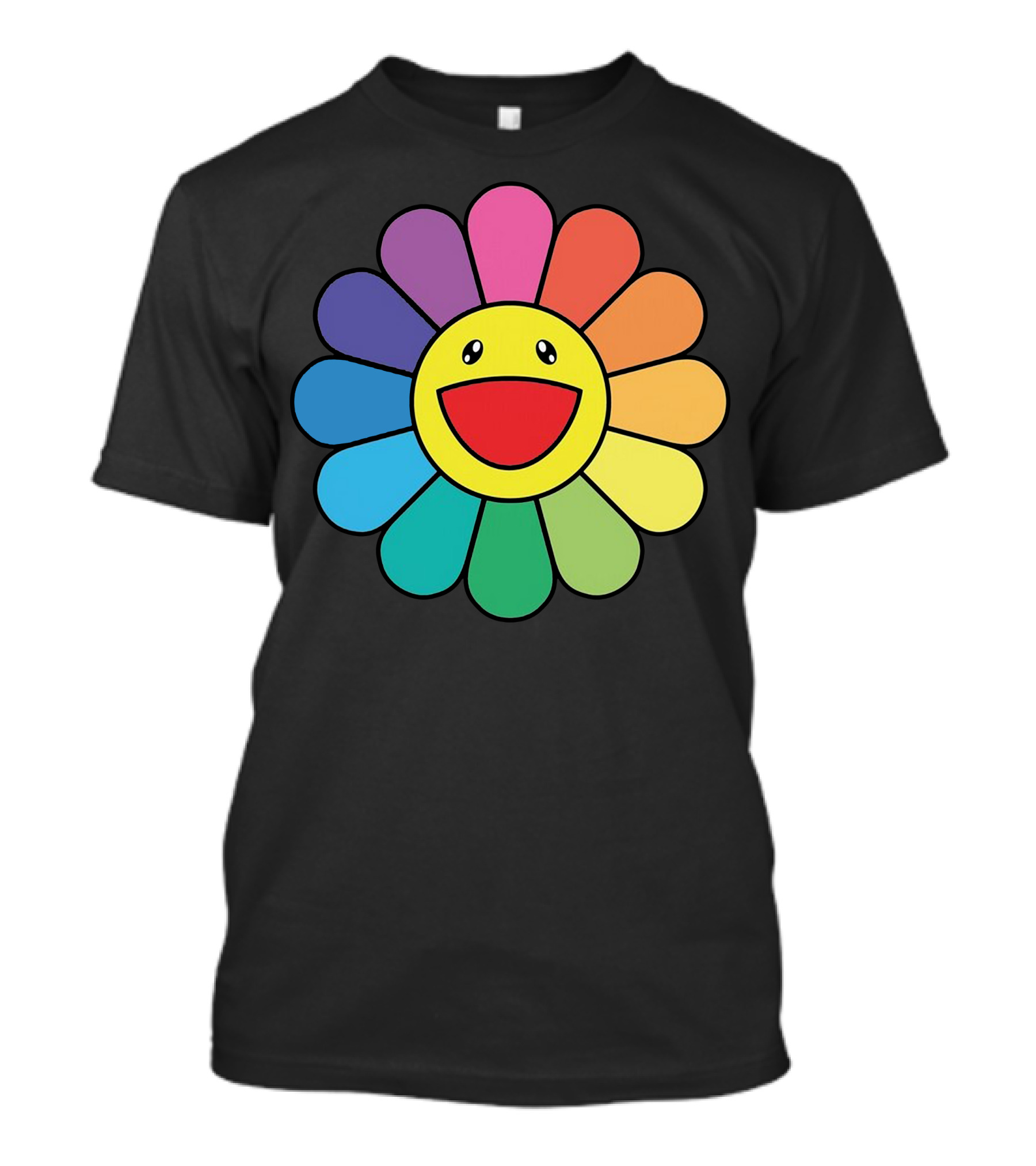 Happy Flower Multicolor Rainbow Smiley Takashi Murakami T-Shirt