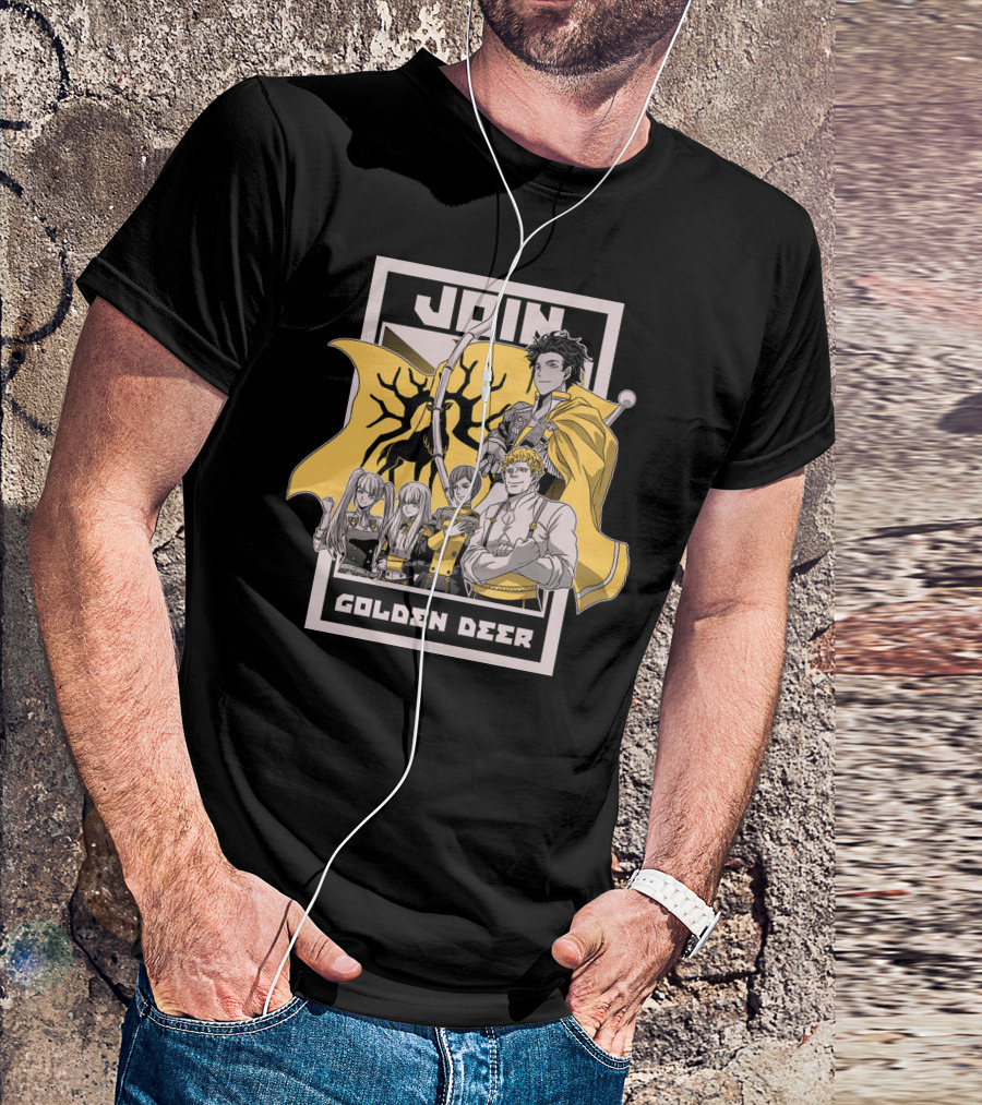 Join Golden Deer Anime Characters With Archery And Sword T-Shirt