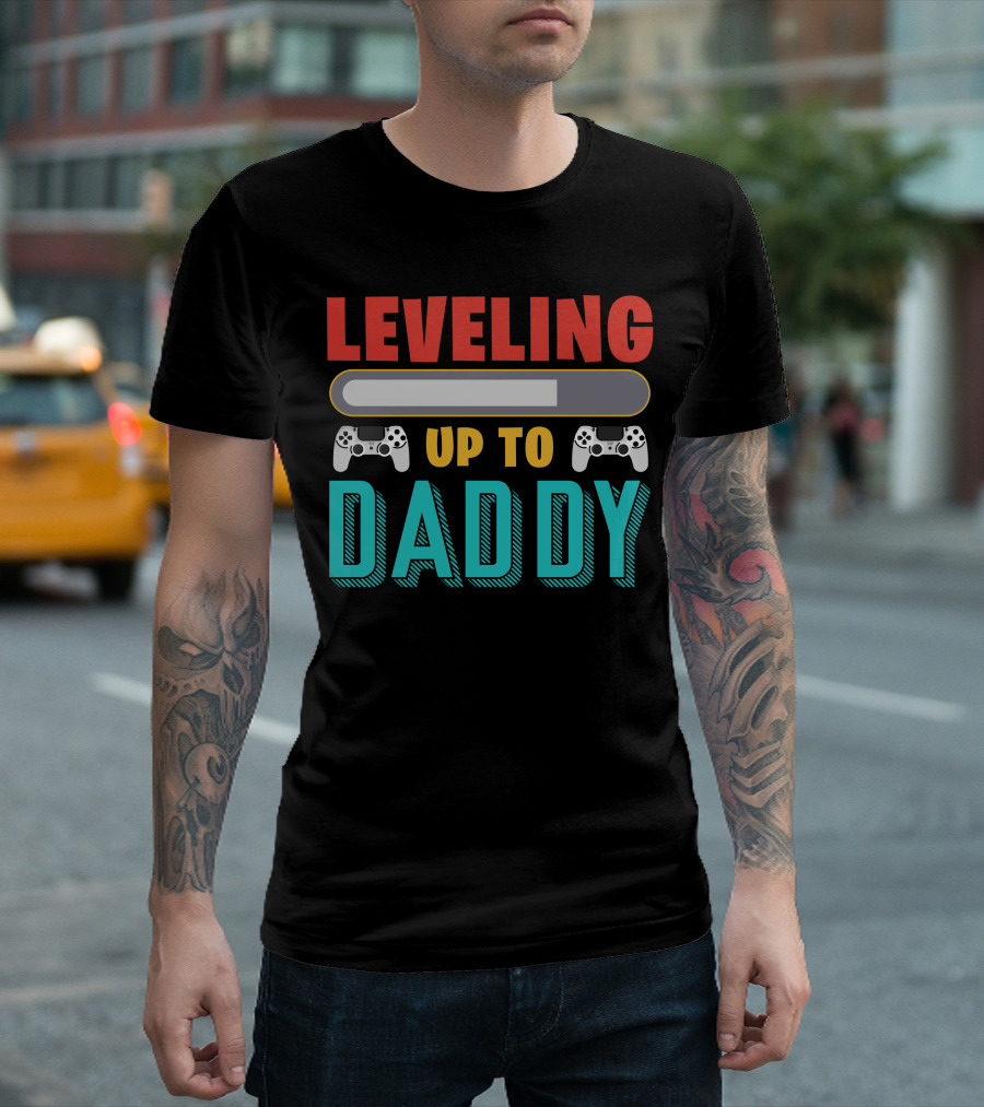 Leveling Up To Daddy Video Game Controllers Progress Bar T-Shirt