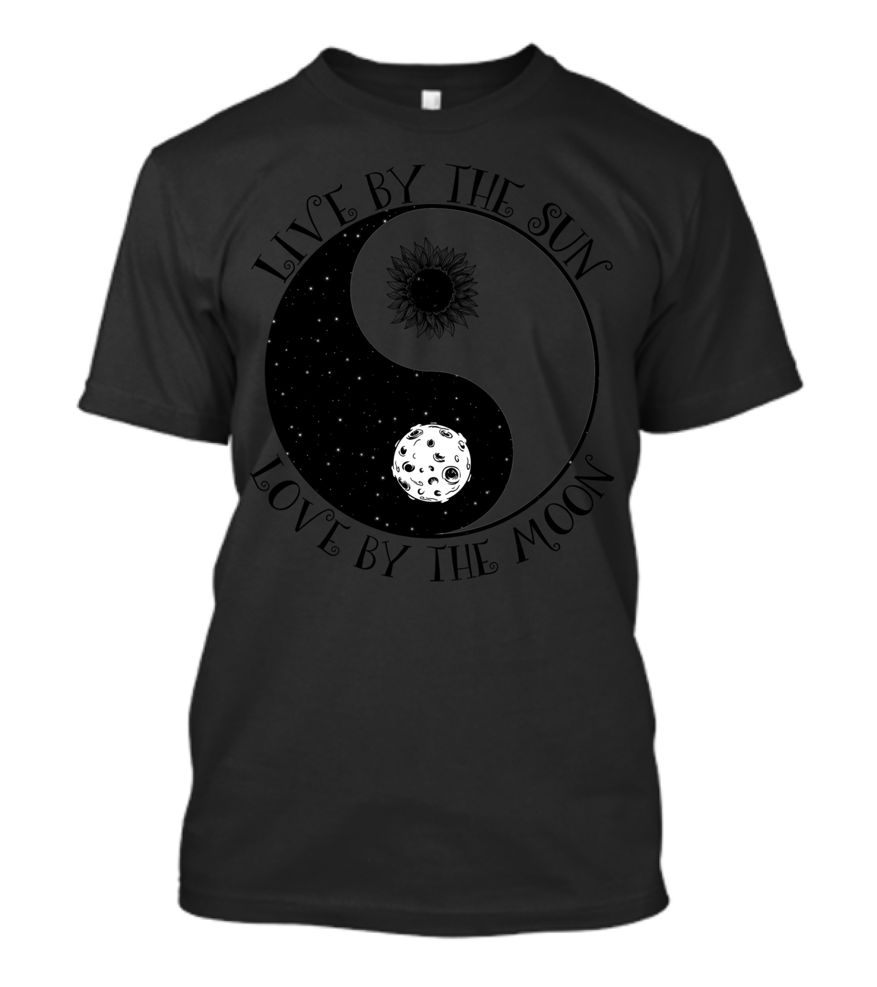 Live By The Sun Love By The Moon Yin Yang Sunflower Moon T-Shirt