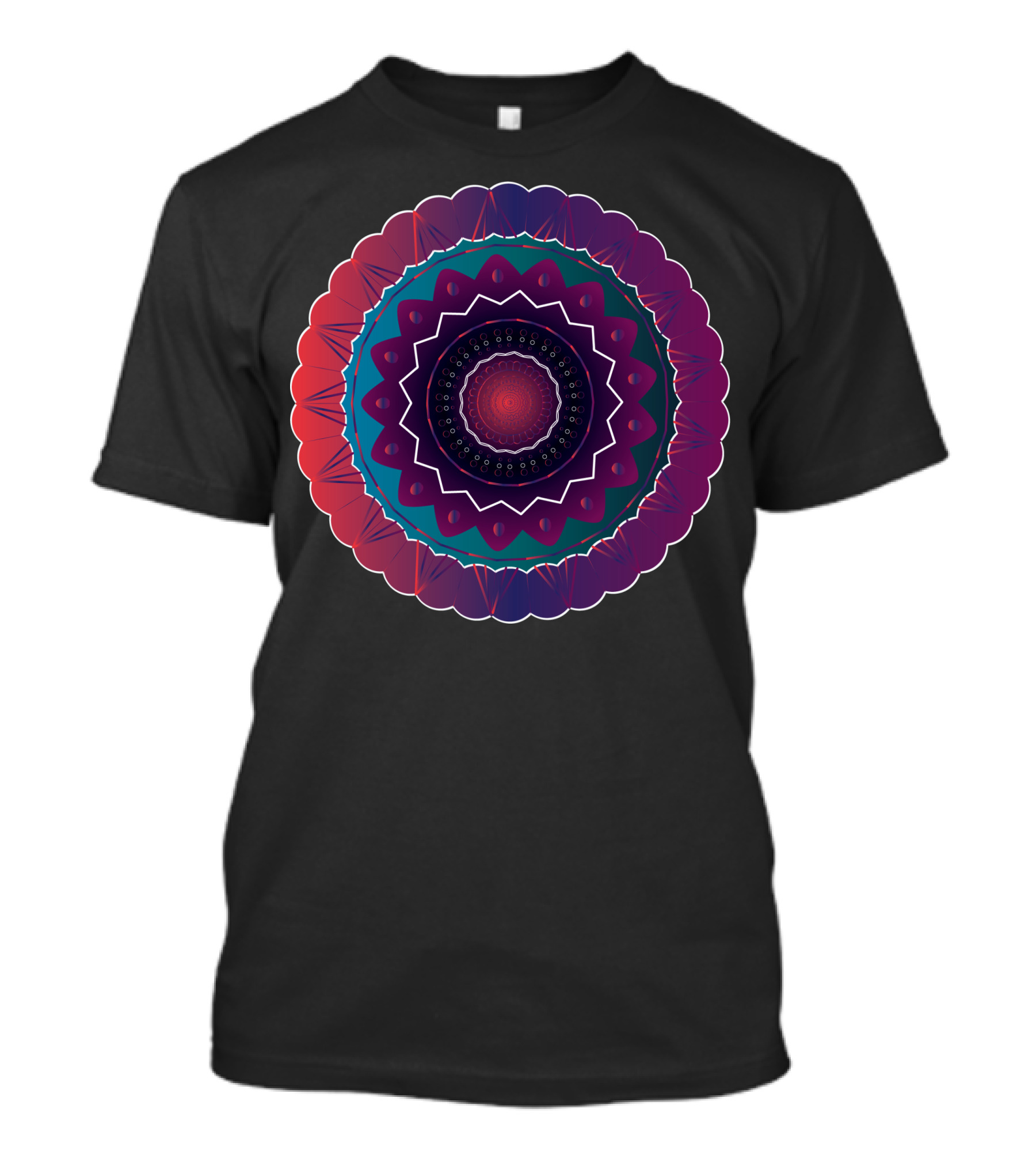 Mandala Kaleidoscope Circle Pattern Multicolor T-Shirt
