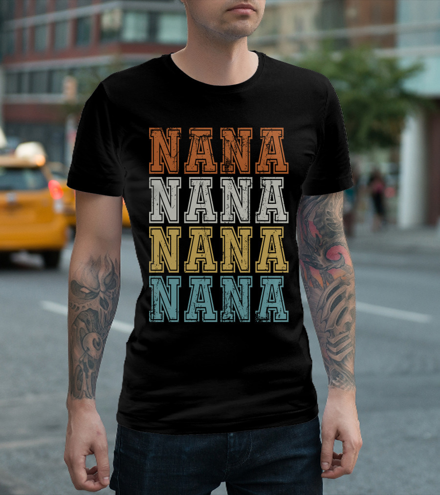 Nana Nana Nana Nana Retro Colorful Text Repetition T-Shirt