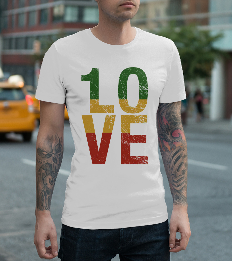 One Love Rasta Reggae Flag Colors T-Shirt
