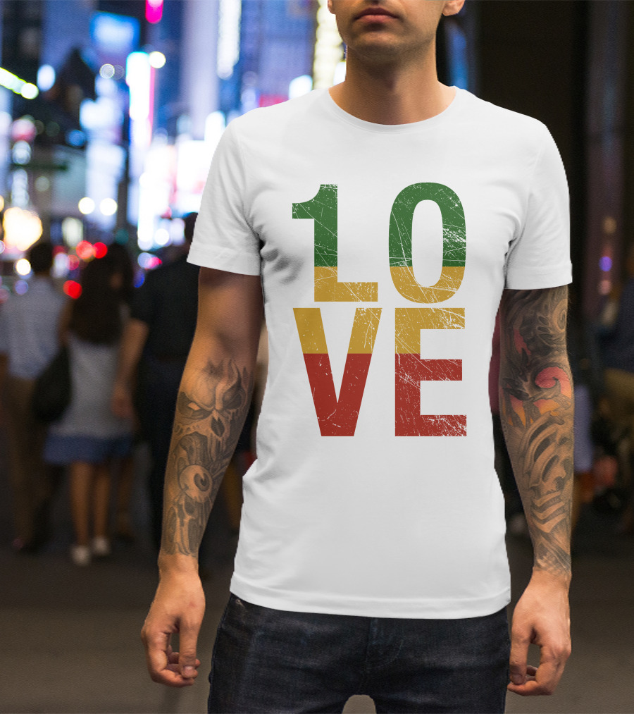 One Love Rasta Reggae Flag Colors T-Shirt