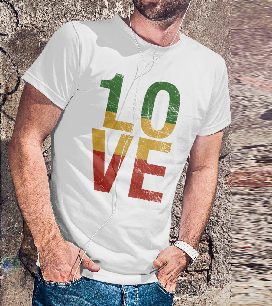 One Love Rasta Reggae Flag Colors T-Shirt