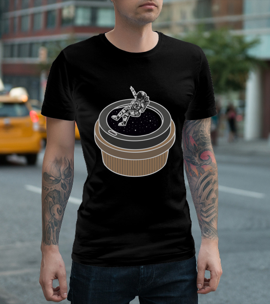Astronaut Relaxing in a Coffee Cup Parallel Universe T-Shirt