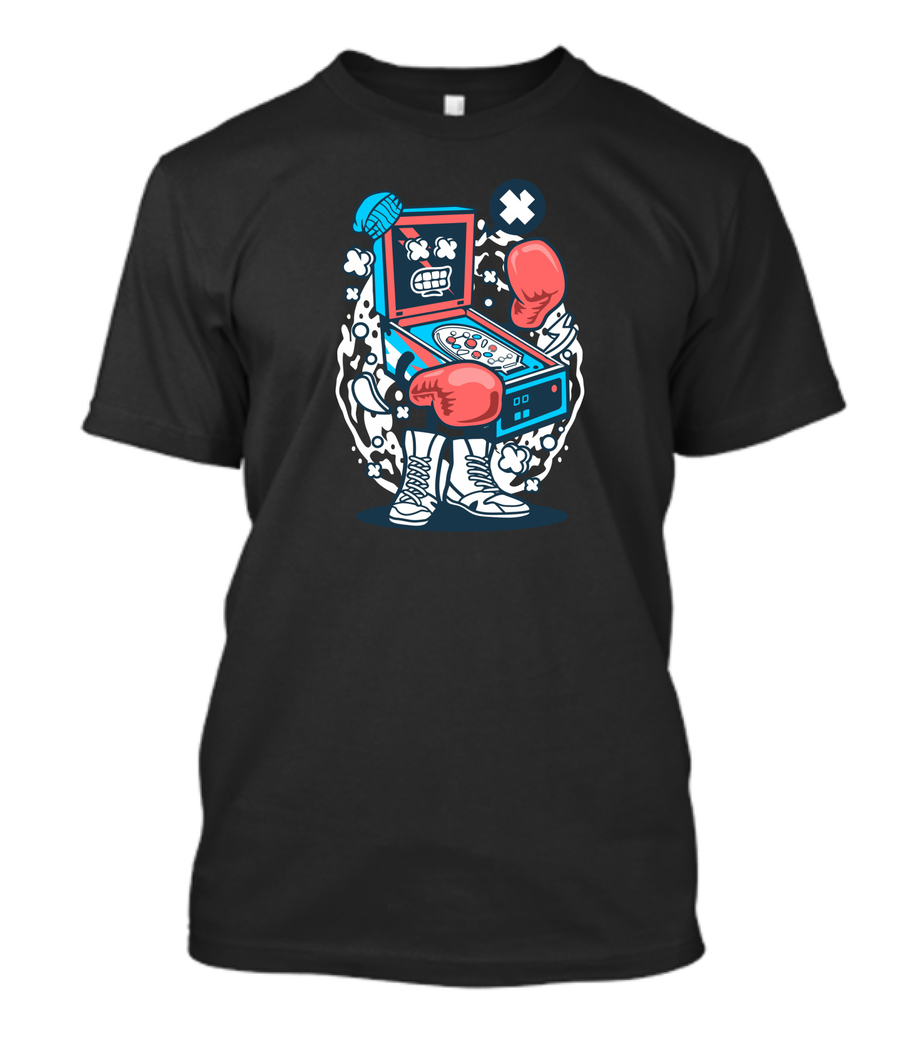 Pinball Boxer Arcade Battle Champion With Gloves T-Shirt