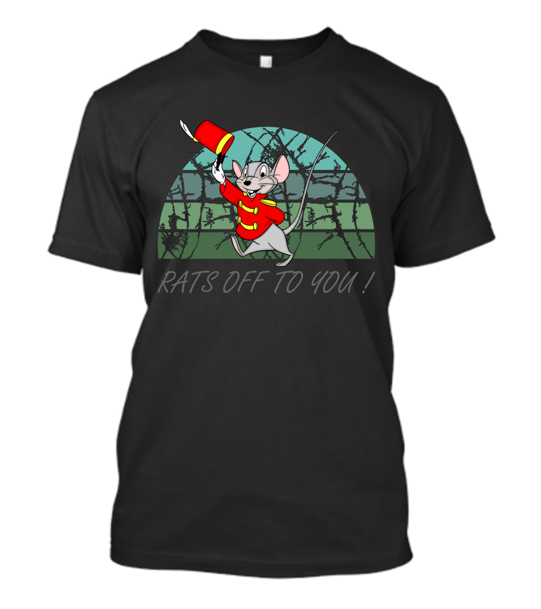 Rats Off To You Marching Mouse In Red Uniform With Hat In Forest Background T-Shirt