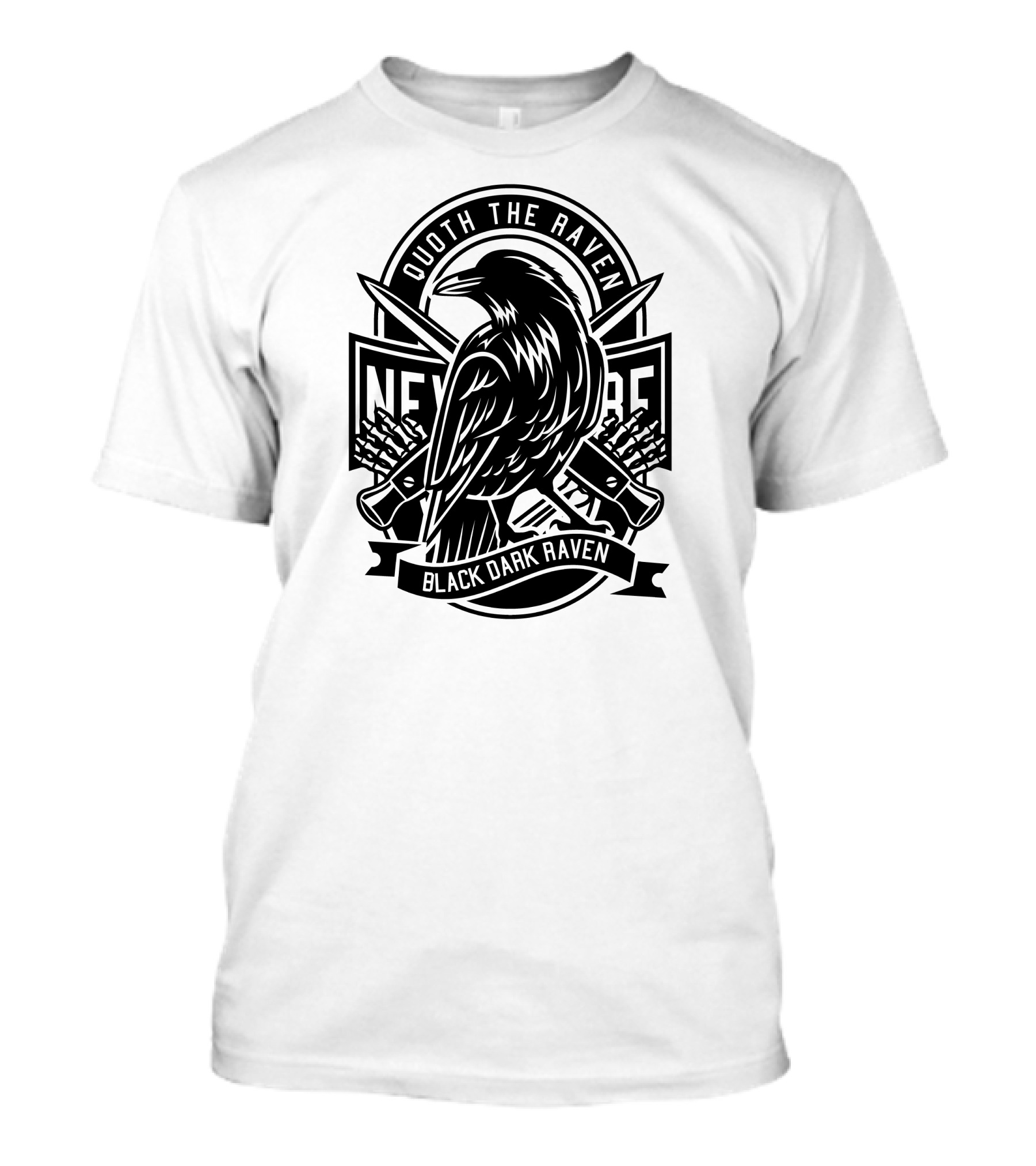 Quoth The Raven Nevermore Black Dark Raven T-Shirt