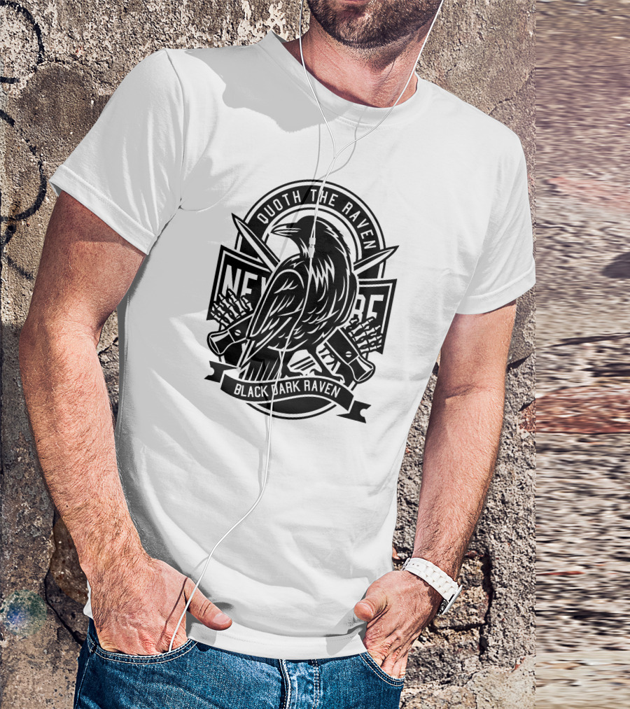 Quoth The Raven Nevermore Black Dark Raven T-Shirt