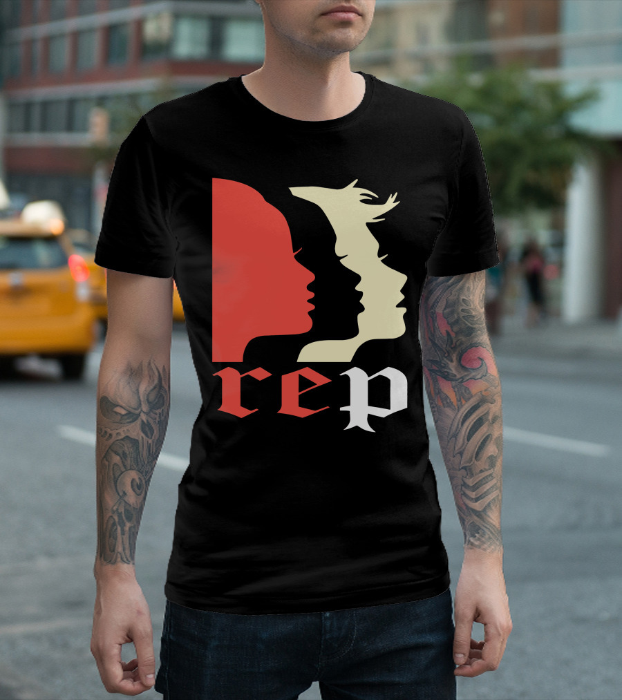 Rep Silhouettes Red and White Profiles T-Shirt