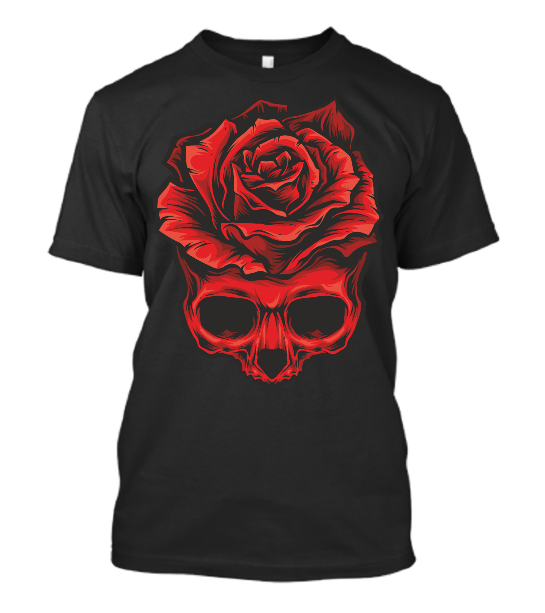Skull Rose Red Blossom Fusion T-Shirt