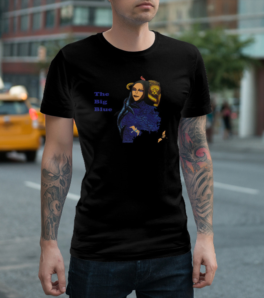 The Big Blue Woman with Panther and Starfish Elements T-Shirt