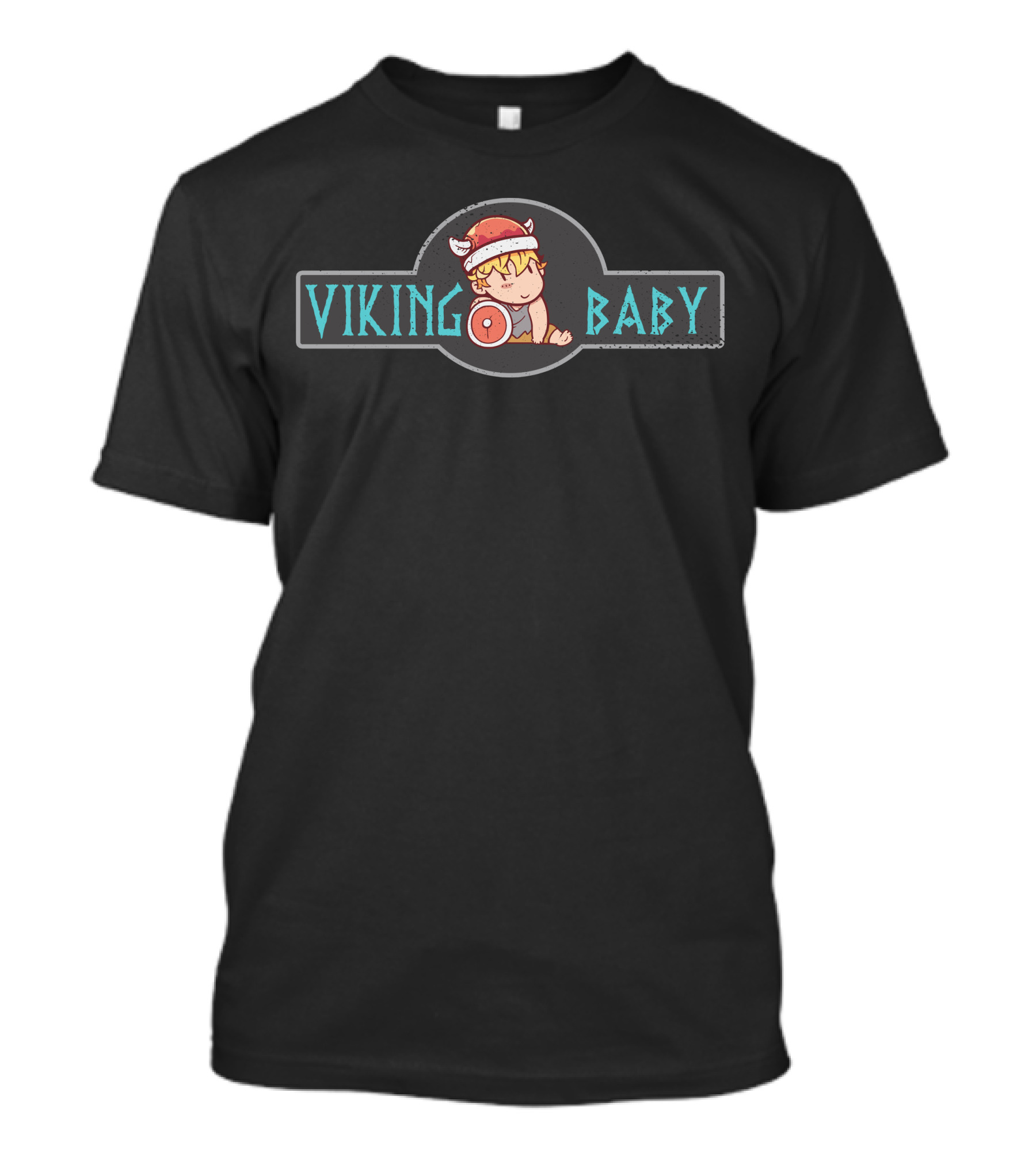 Viking Baby Cute Warrior With Shield And Helmet T-Shirt