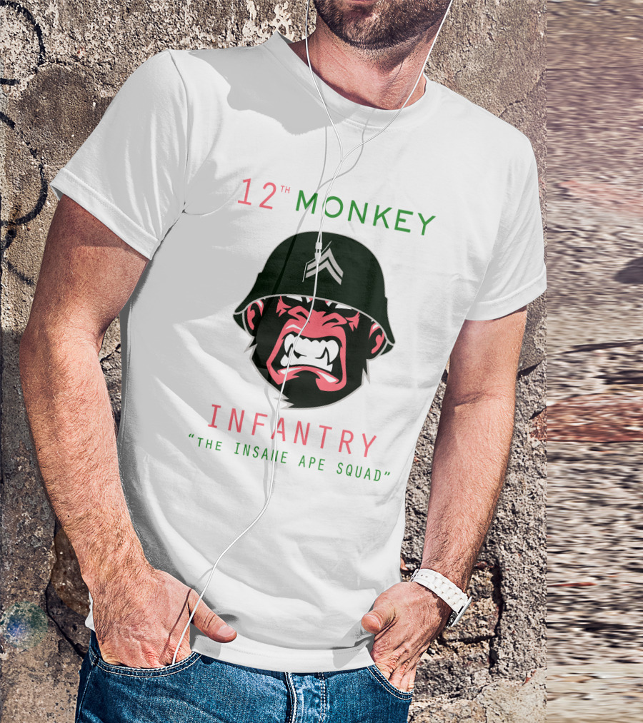 12th Monkey Infantry The Insane Ape Squad T-Shirt