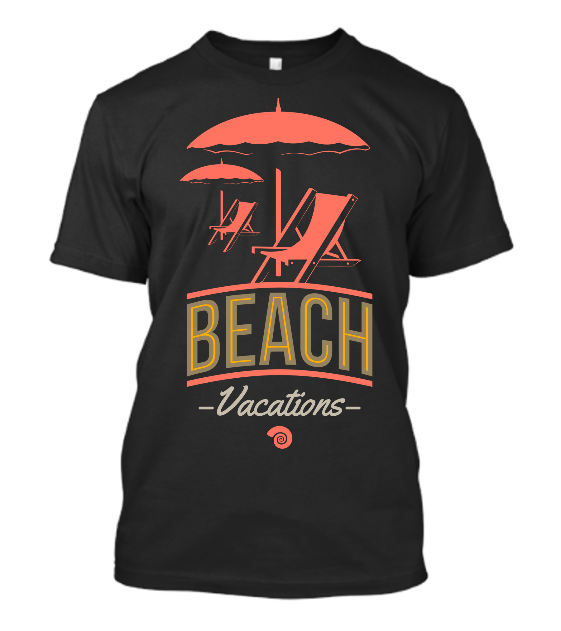 Beach Vacations Lounge Chairs And Umbrellas T-Shirt