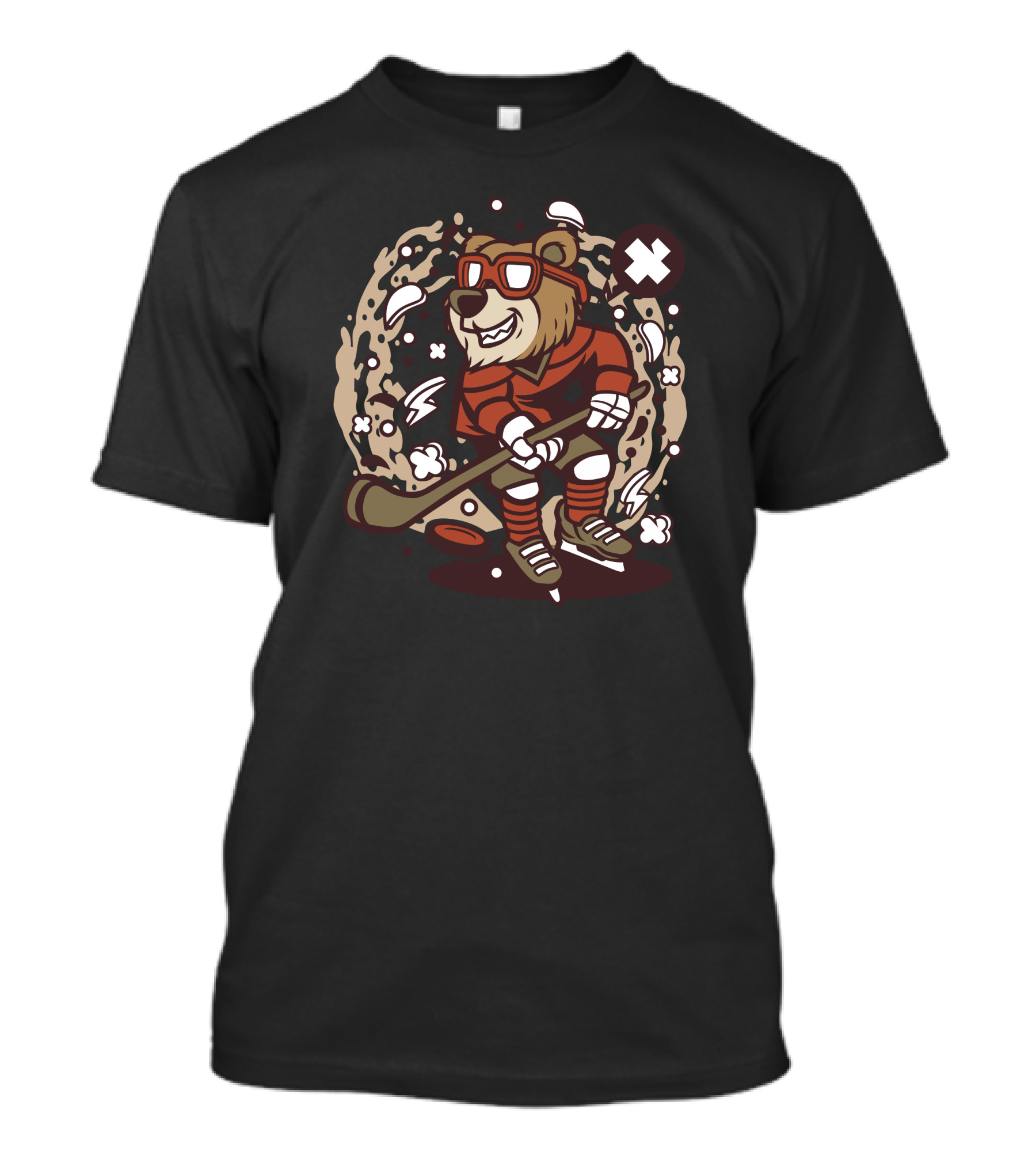 Bear Hockey Player With Goggles And Stick T-Shirt