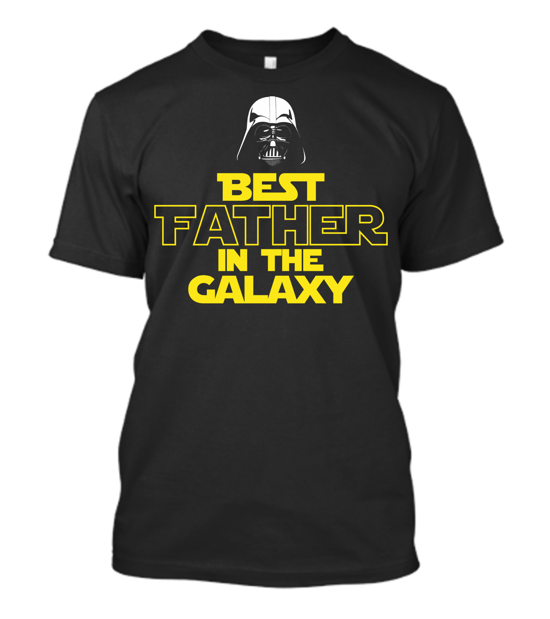 BEST FATHER IN THE GALAXY YELLOW FONT DARTH VADER STAR WARS T-Shirt