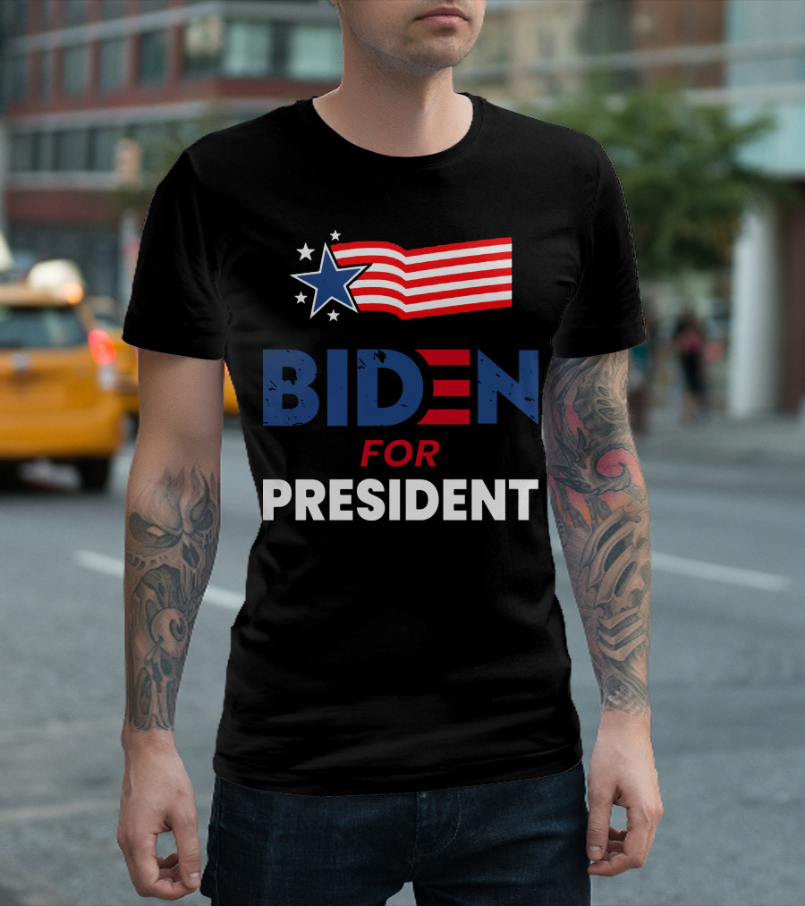 Biden For President American Flag Star T-Shirt