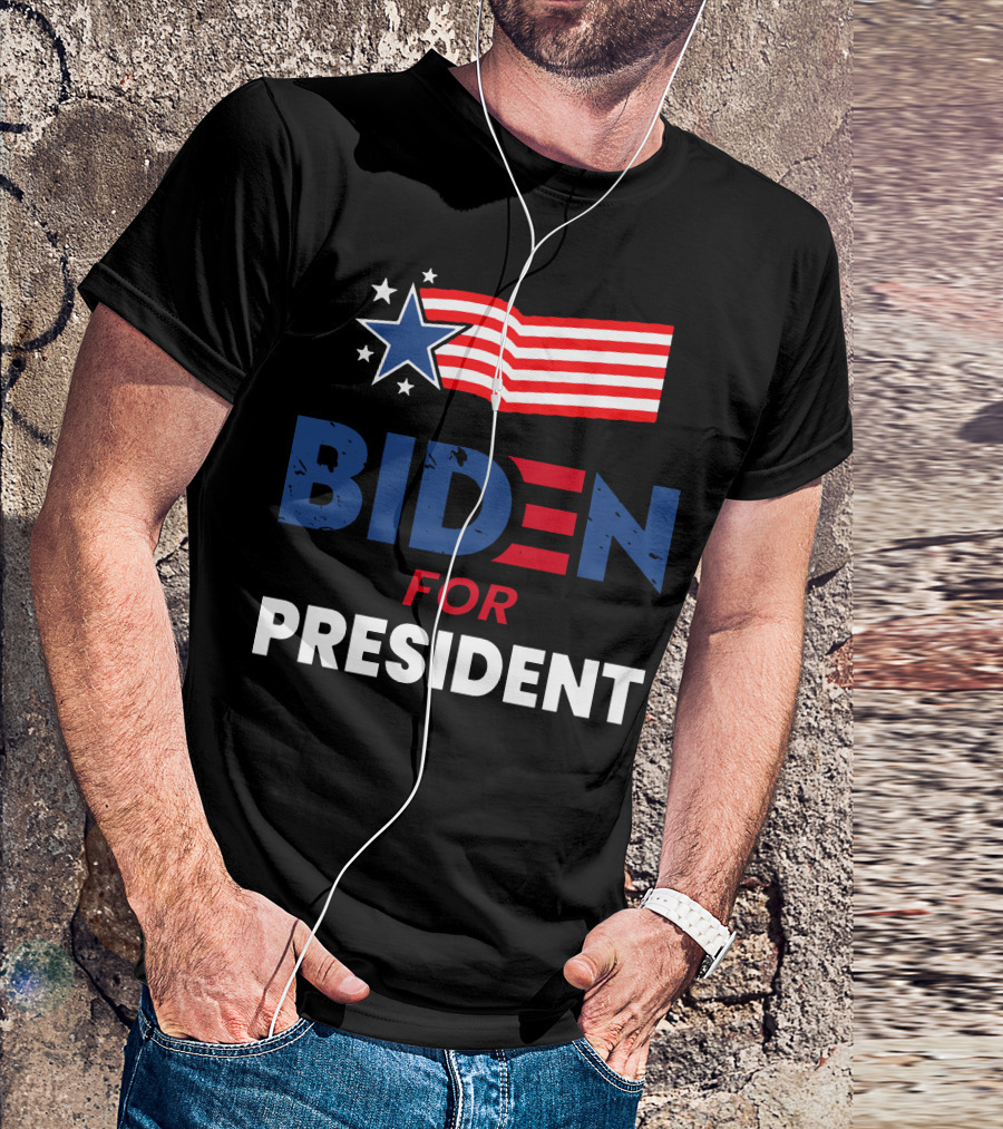 Biden For President American Flag Star T-Shirt