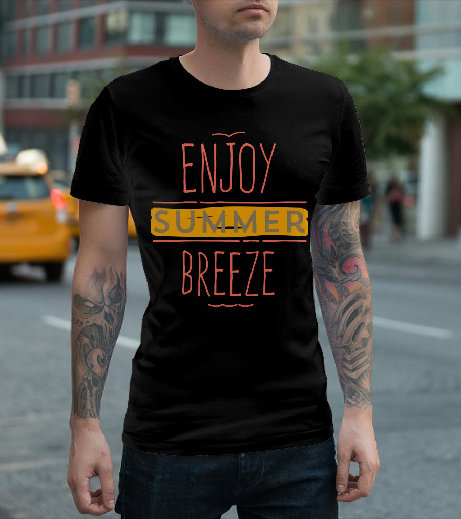 Enjoy Summer Breeze Retro Yellow Highlights Nostalgia T-Shirt