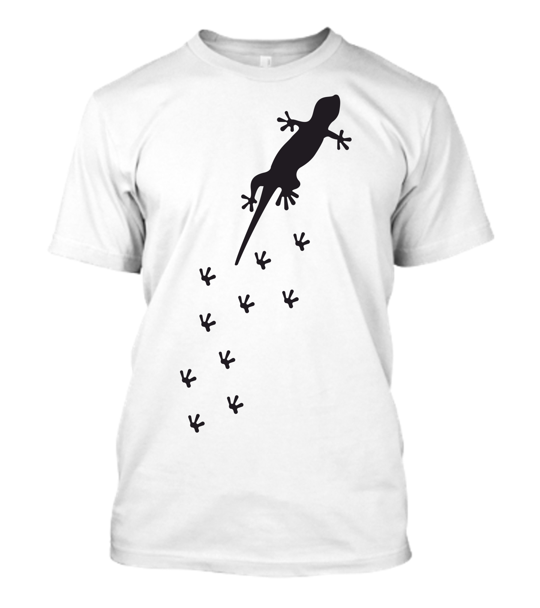 Lizard Silhouette With Footprints T-Shirt