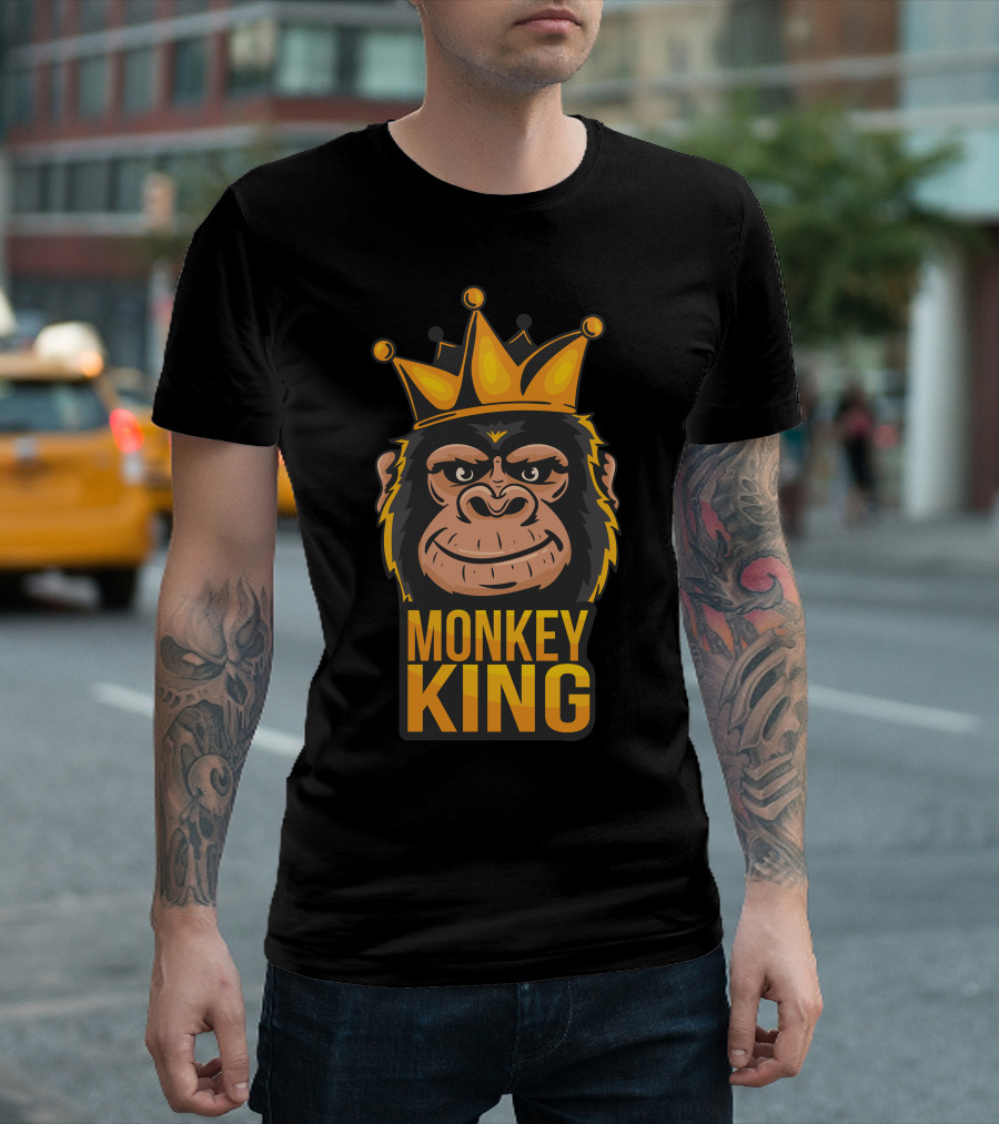 MONKEY KING Crowned Primate Head T-Shirt
