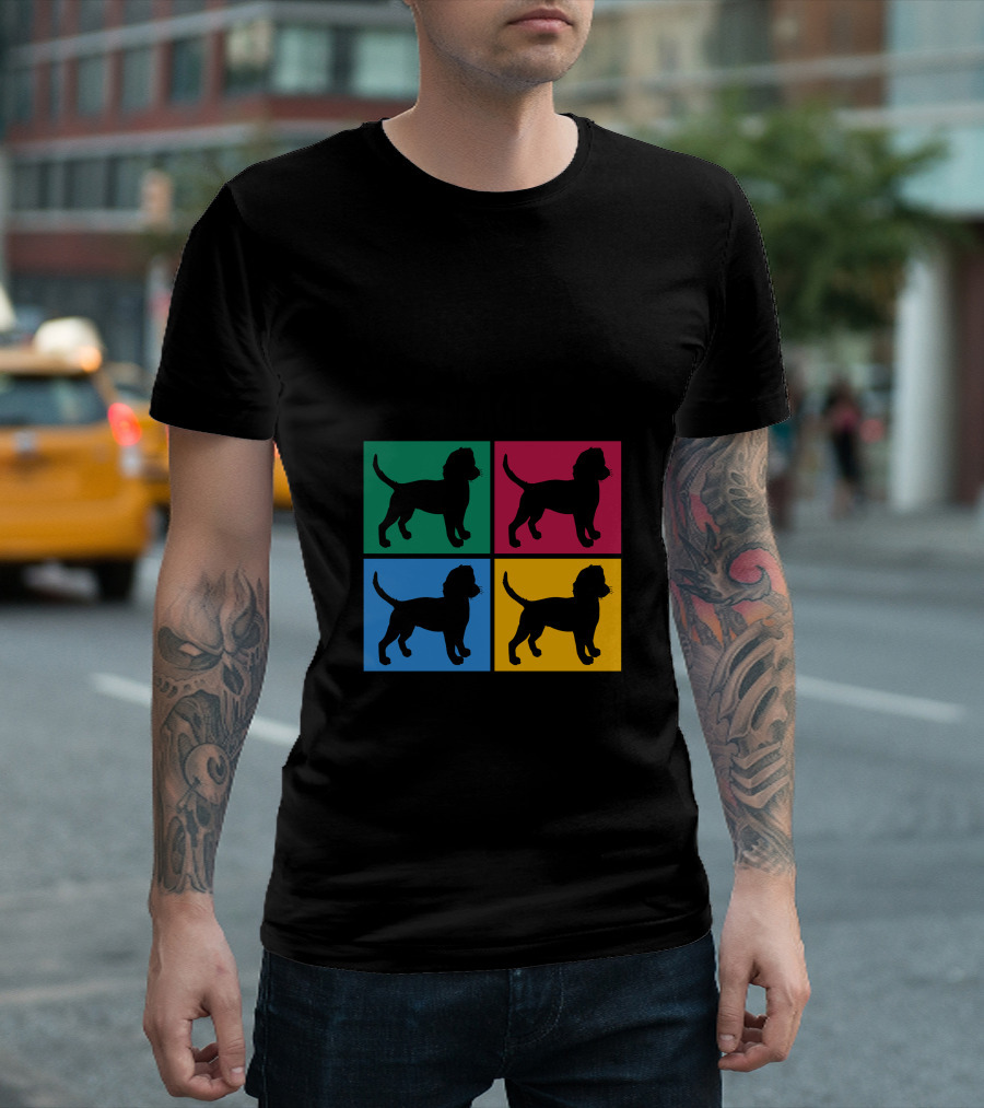 My Best Friend Is A Beagle Paw Prints Colorful Pop T-Shirt