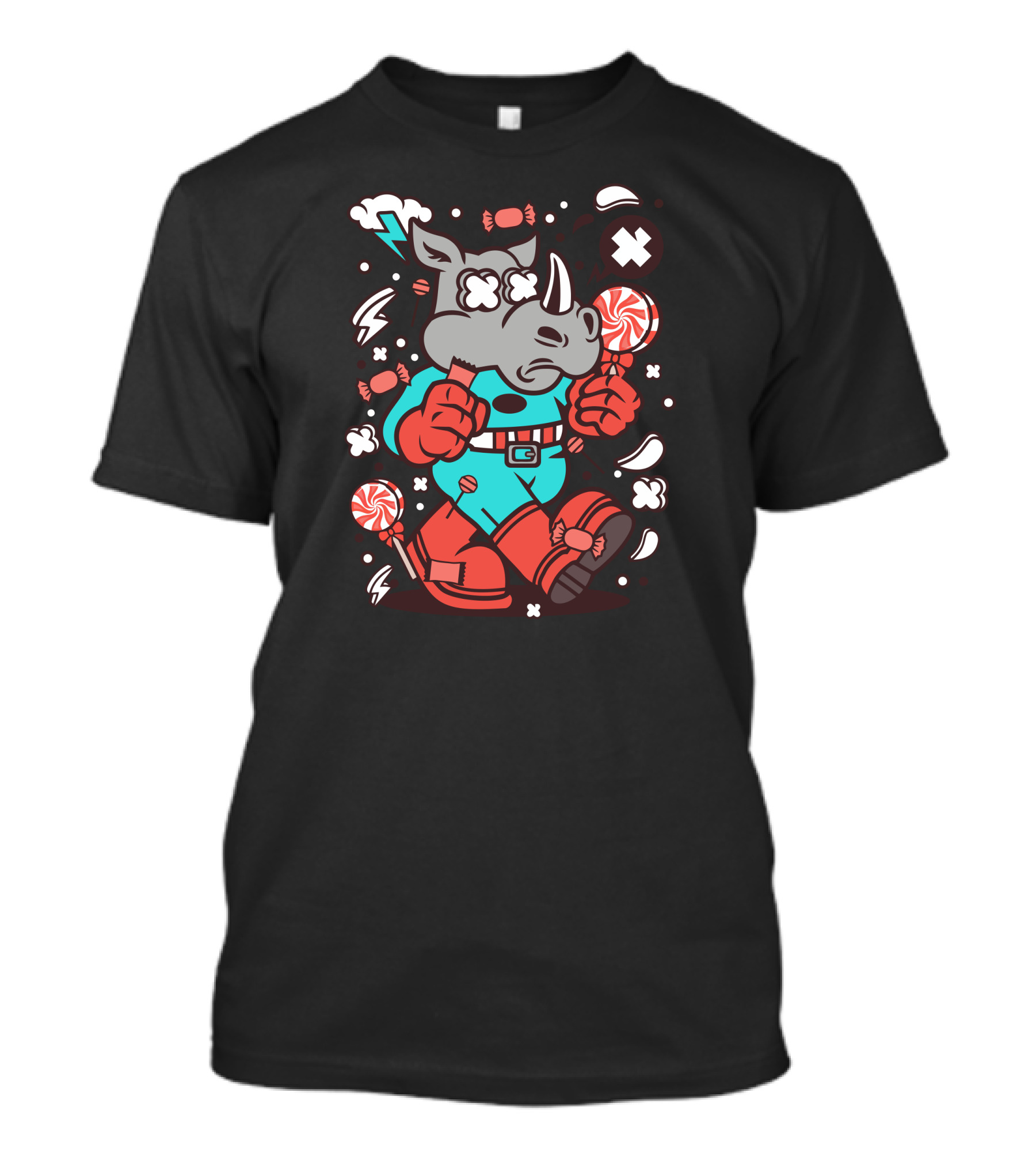 Rhino Super Candy Hero With Lollipop And Glove Power T-Shirt