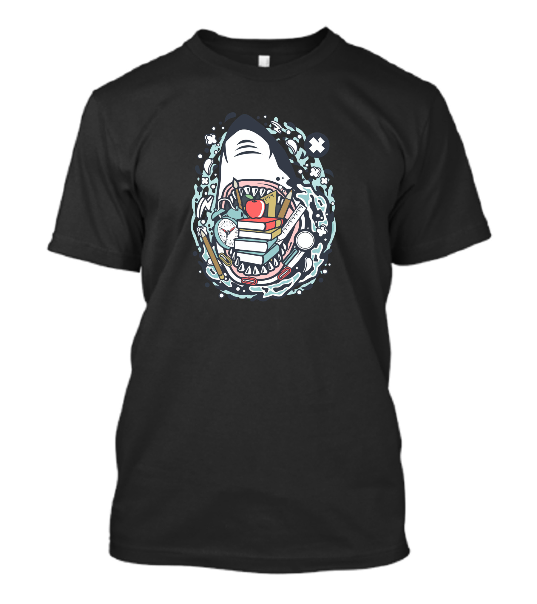 Shark School Supplies Frenzy With Books And Stationery T-Shirt