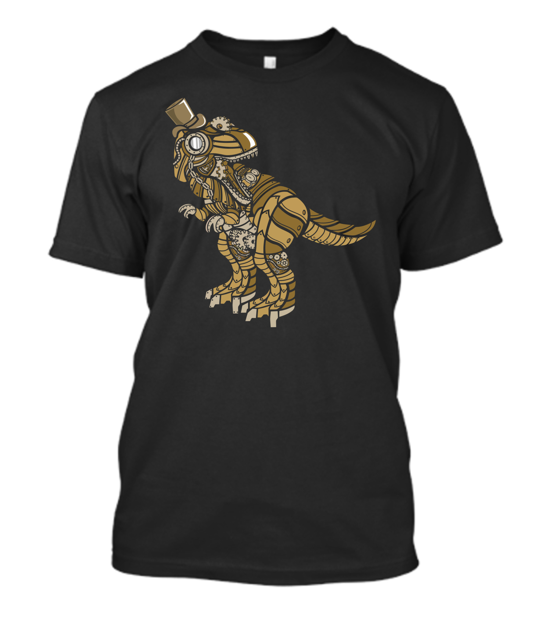 Steampunk T-Rex Wearing Top Hat With Gears And Cogs T-Shirt