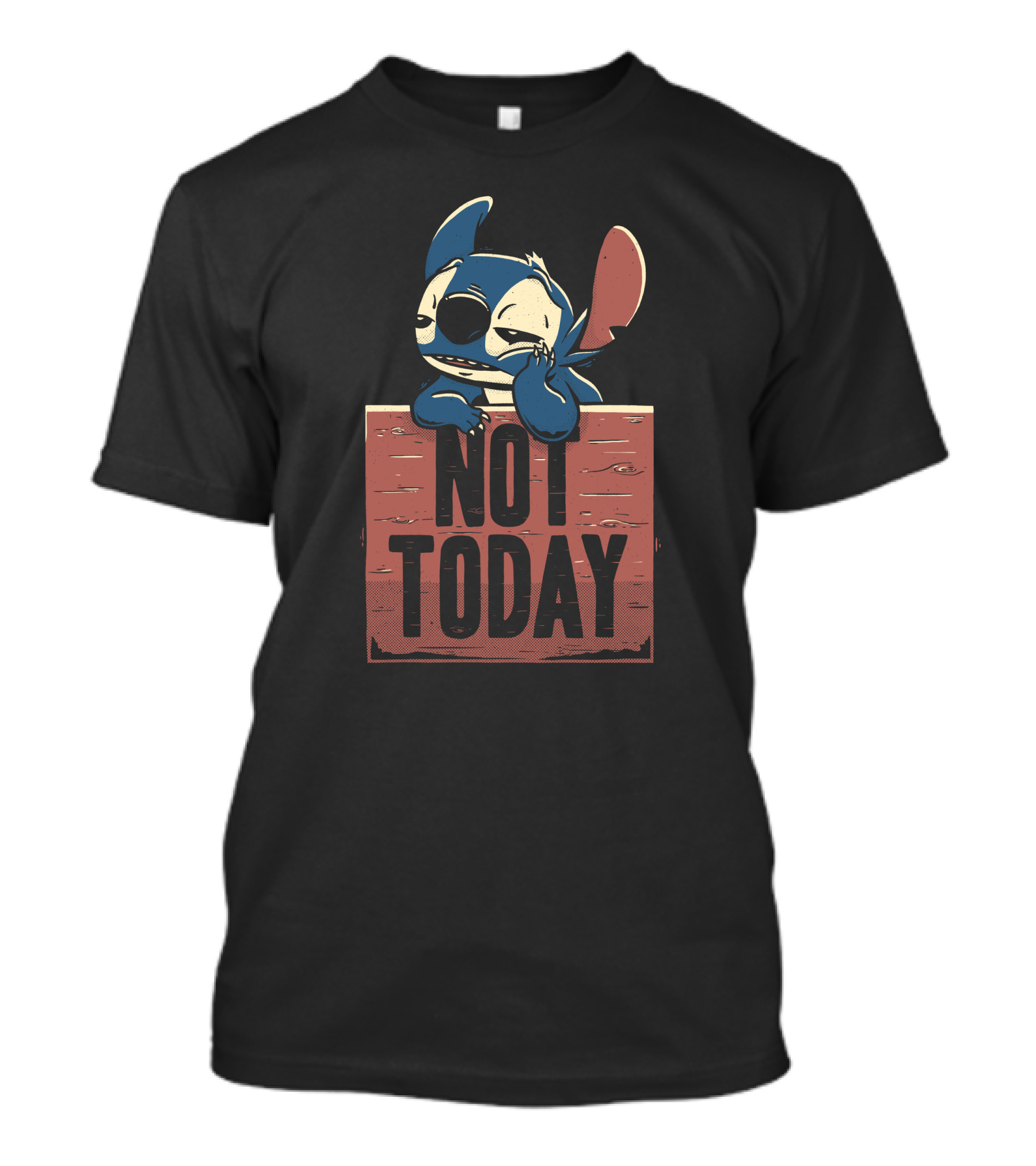 Stitch Not Today Sign Sleepy Expression T-Shirt