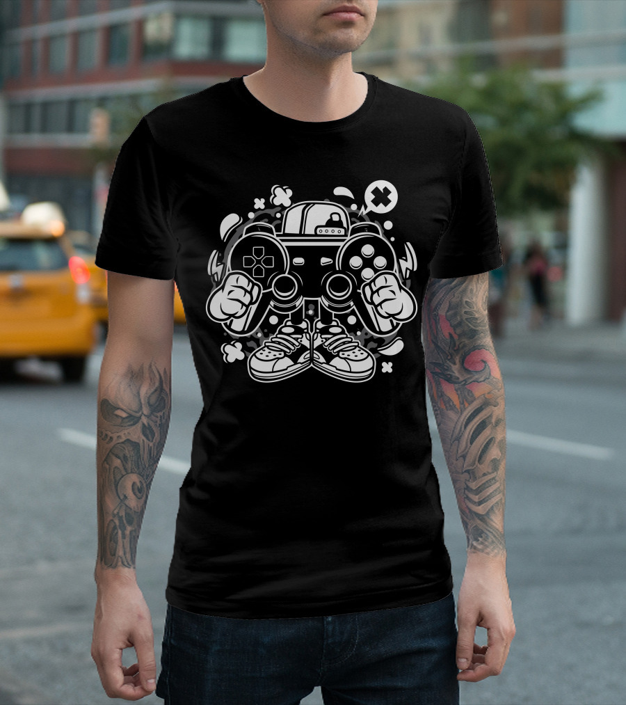 Street Gamer Joystick Sneakers Animation T-Shirt