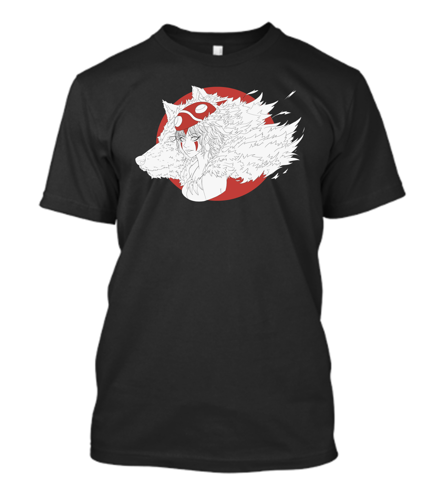 Studio Gibloi Princess Wolf Spirit Red Circle T-Shirt