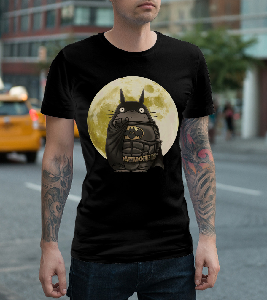 Totoro Batman Moon Crossover T-Shirt